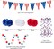 Fourth of July Decorations Red White Blue Decorations Set of Paper Fans